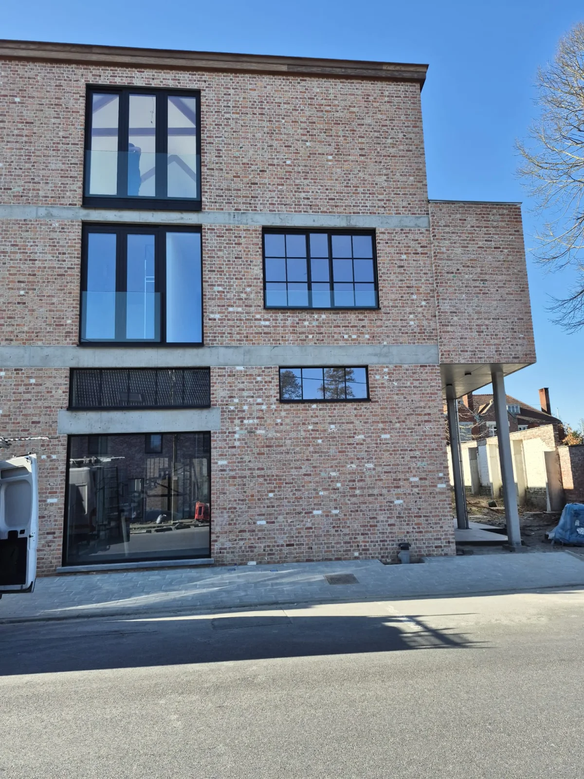 House with multiple glass fall protection systems