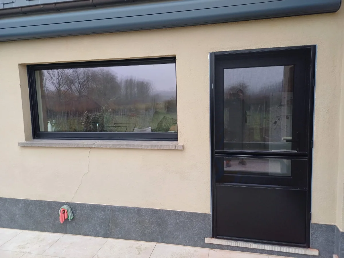 Black fly screens and custom fly door