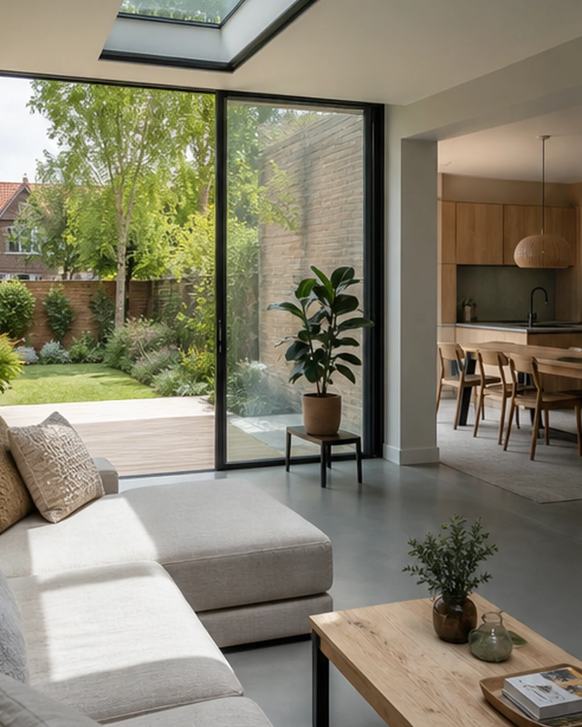 Finished extra living space with open view of the garden