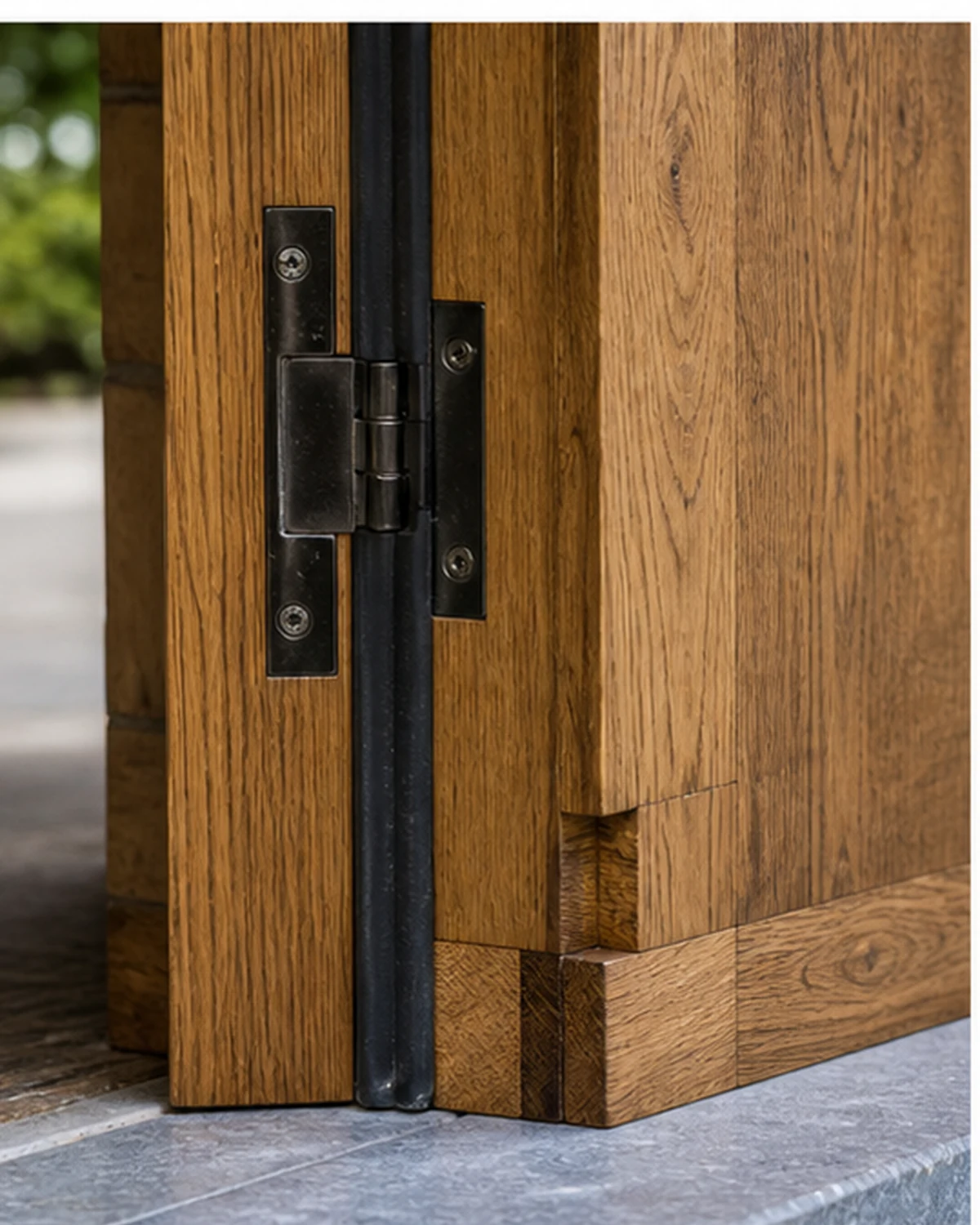 Lacquered oak door with neat finish