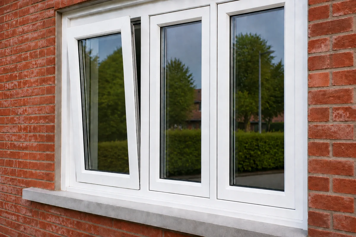 White PVC turn-tilt window with a neat profile