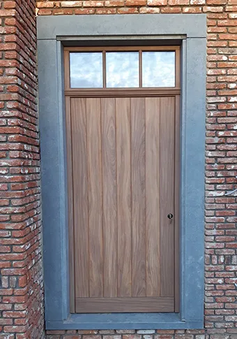 houten deur afromosia met bovenlicht